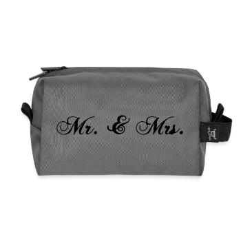 Mr T-Shirt Wedding Gift Groom Font - Recycled Toiletry Zip Bag - anthracite - Front