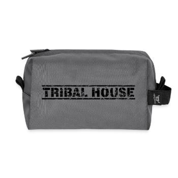 Maison tribale - Trousse de toilette en tissu recyclé - anthracite - Devant