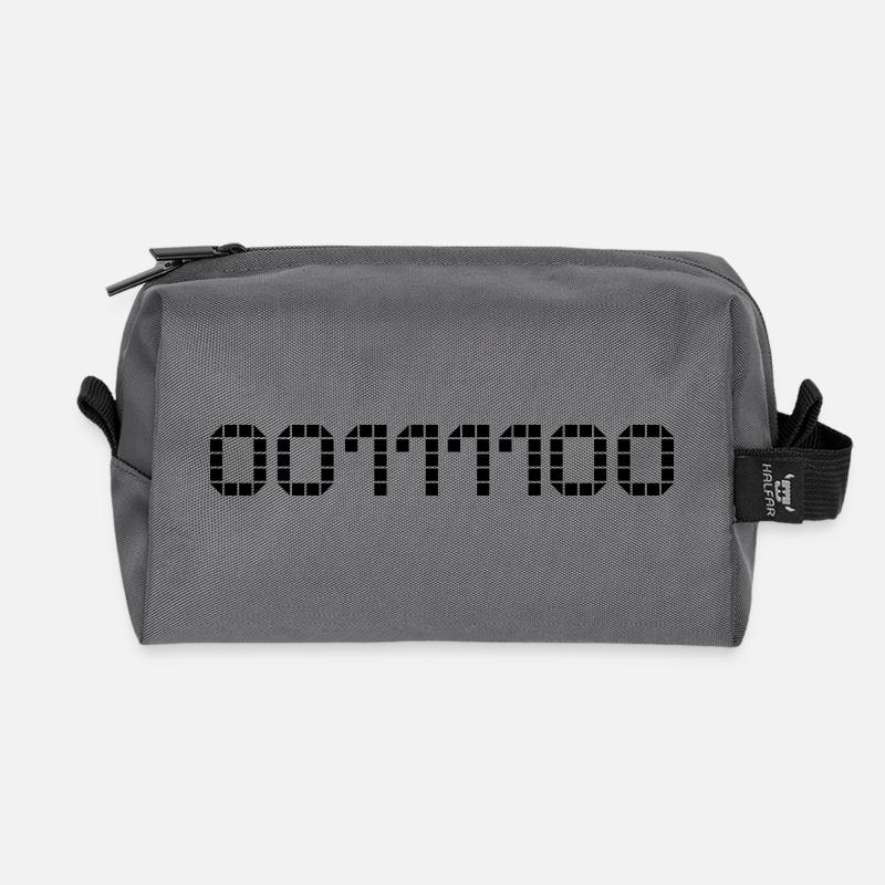 Binary notation - 60 - Recycled Toiletry Zip Bag - anthracite
