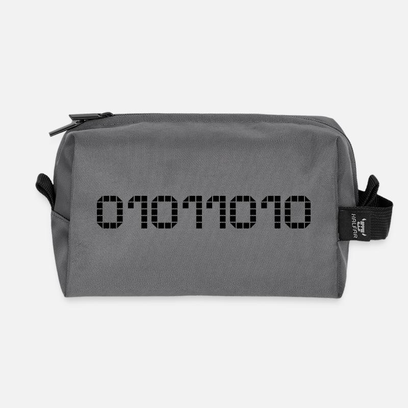 Binary notation - 90 - Recycled Toiletry Zip Bag - anthracite