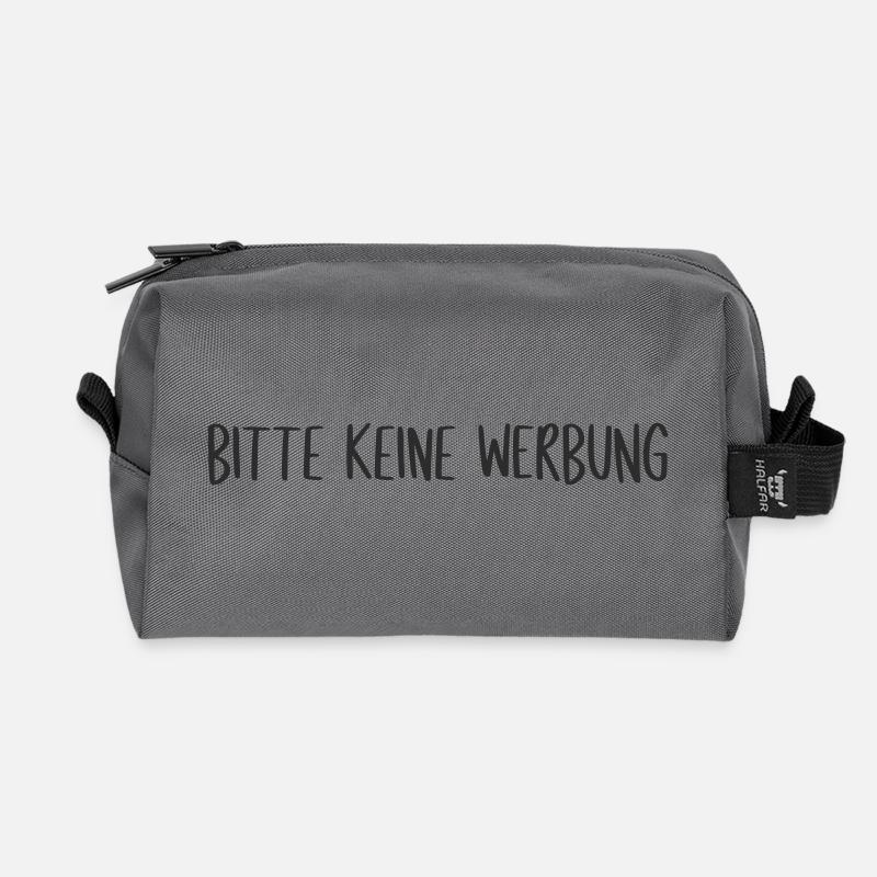 Bitte keine Werbung - Recycelte Kulturtasche - Anthrazit