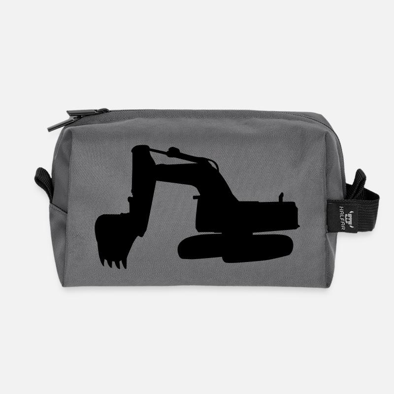 Bagger - Exavator - Recycled Toiletry Zip Bag - anthracite