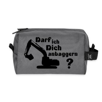 Can I hit on you? - Recycled Toiletry Zip Bag - anthracite - Front