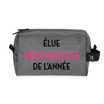 Déménageur / Déménagement / Déménager / Camion - Trousse de toilette en tissu recyclé - anthracite - Devant