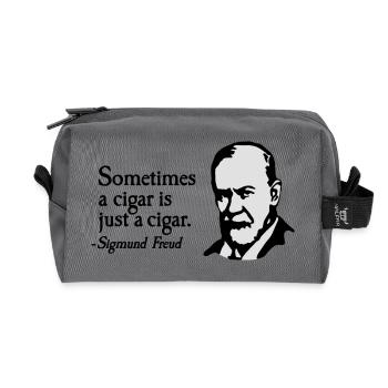 Sometimes a cigar is just a cigar Sigmund Freud - Trousse de toilette en tissu recyclé - anthracite - Devant