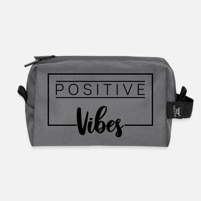 POSITIVE VIBES - Recycelte Kulturtasche - Anthrazit