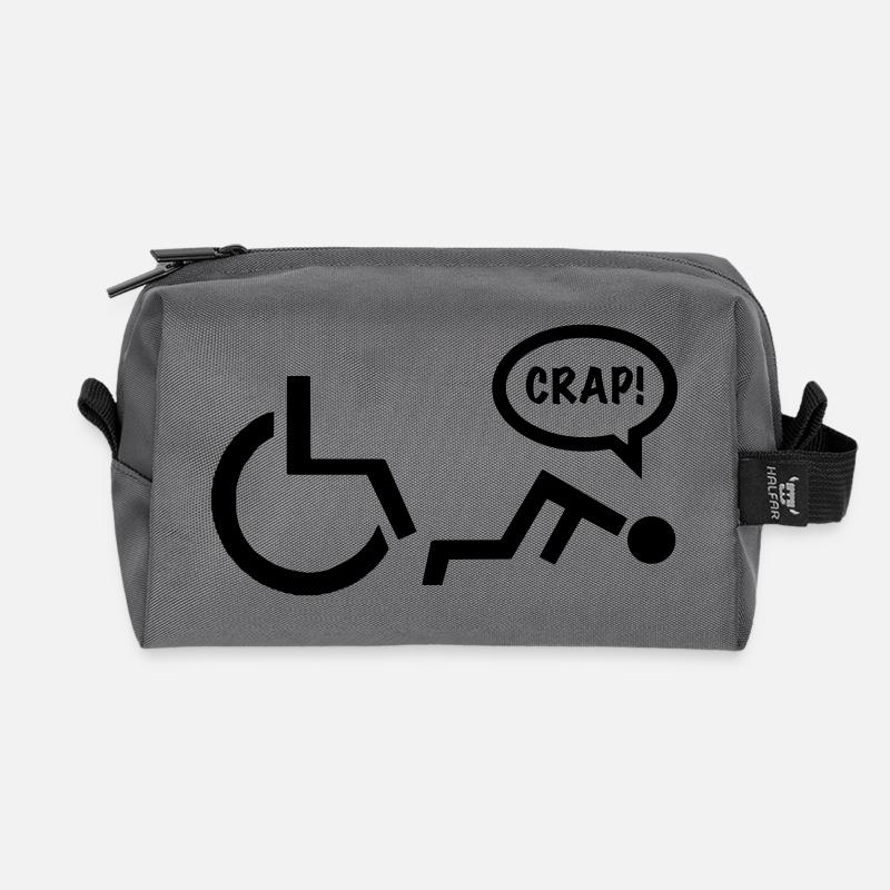 CRAP als Rollstuhlfahrer fällt. Humor Shirt * - Recycelte Kulturtasche - Anthrazit