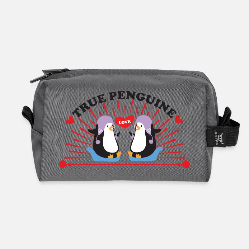 Penguine Pinguine Love - Recycelte Kulturtasche - Anthrazit