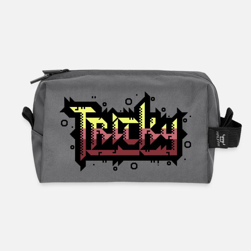 tricky PETSCII - Recycelte Kulturtasche - Anthrazit