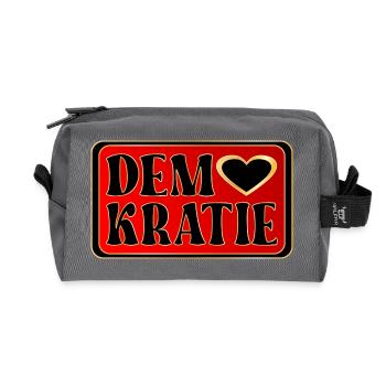 DEMOKRATIE HALTUNG WÄHLEN - Recycelte Kulturtasche - Anthrazit - Vorne