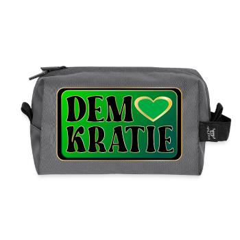 HALTUNG HERZ DEMOKRATIE - Recycelte Kulturtasche - Anthrazit - Vorne