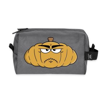 Expressive Furious Grumpy Pumpkin - Recycled Toiletry Zip Bag - anthracite - Front