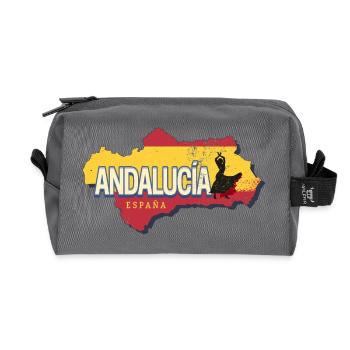 Andalusien Spanien Vintage Flamenco Souvenir - Recycelte Kulturtasche - Anthrazit - Vorne