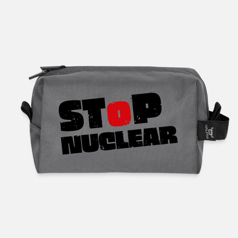 No nuclear power - Recycled Toiletry Zip Bag - anthracite