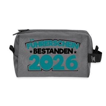 Driving License 2026 Driving Test Driving License Test - Recycled Toiletry Zip Bag - anthracite - Front