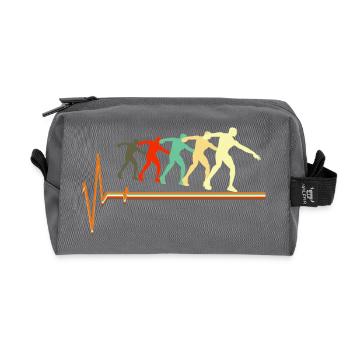 Art rétro Heartbeat Evolution du lancer du poids - Trousse de toilette en tissu recyclé - anthracite - Devant