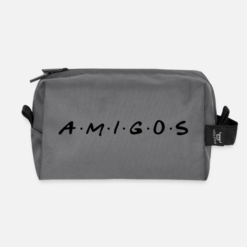 Amigos! Freunde fürs Leben! - Freunde fürs Leben! - Recycelte Kulturtasche - Anthrazit