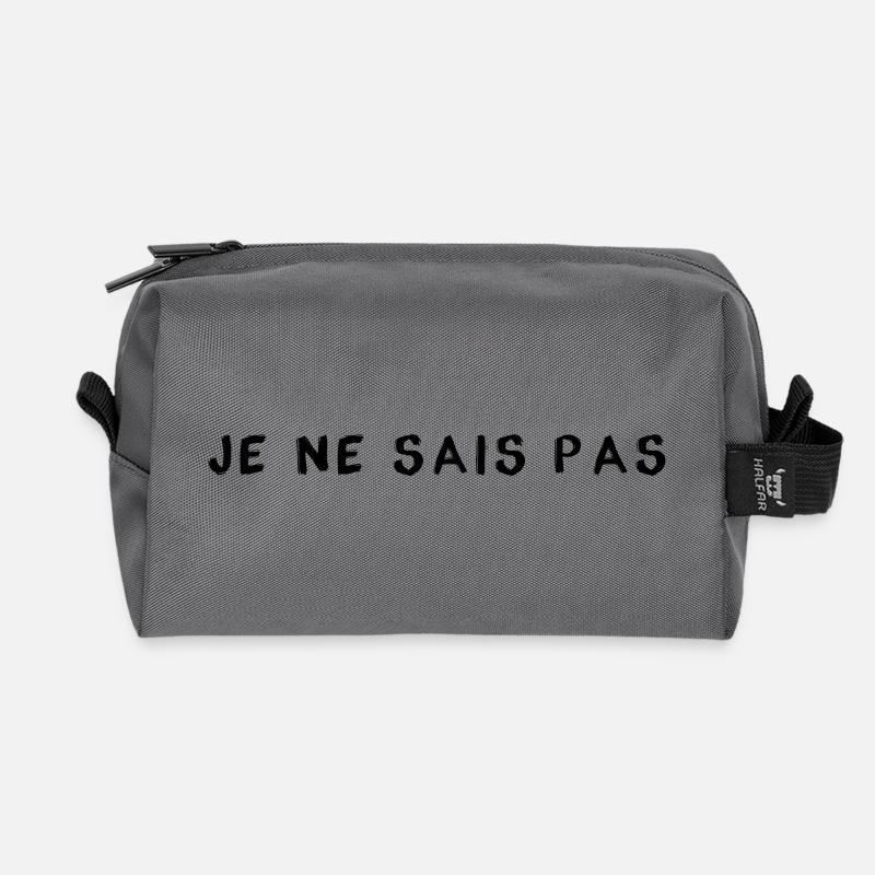 Je ne sais pas - I don`t know - Recycelte Kulturtasche - Anthrazit