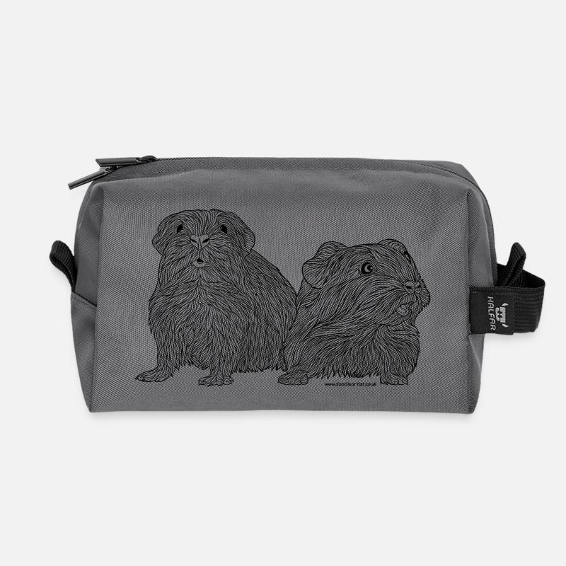 Guinea pig pair - Recycled Toiletry Zip Bag - anthracite