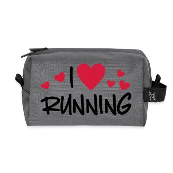 run - Recycled Toiletry Zip Bag - anthracite - Front