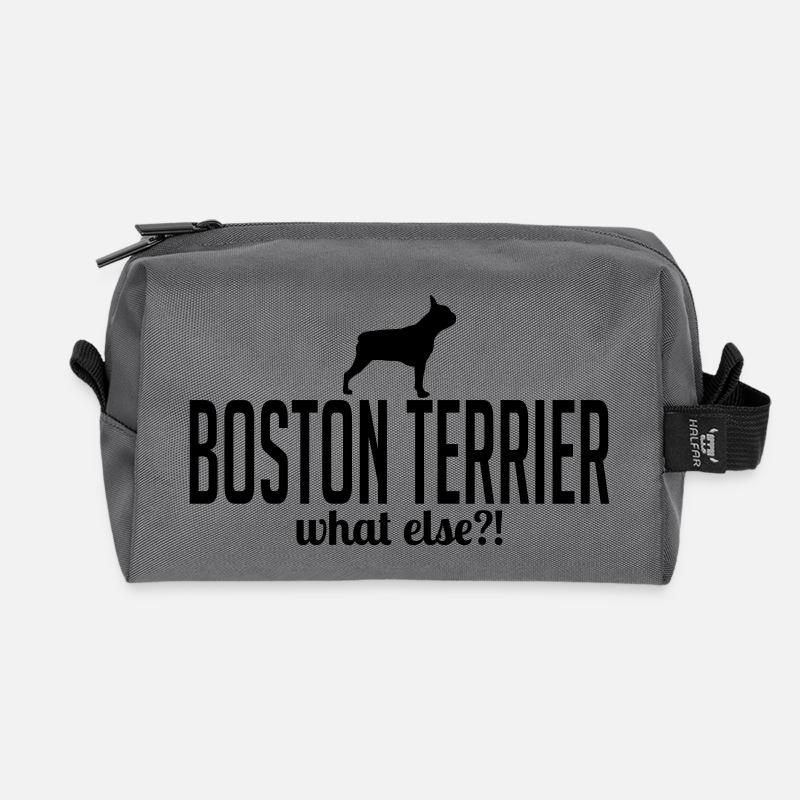 BOSTON TERRIER what else - Recycelte Kulturtasche - Anthrazit
