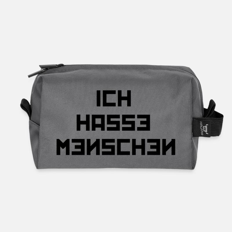 Menschenhass2 - Recycelte Kulturtasche - Anthrazit