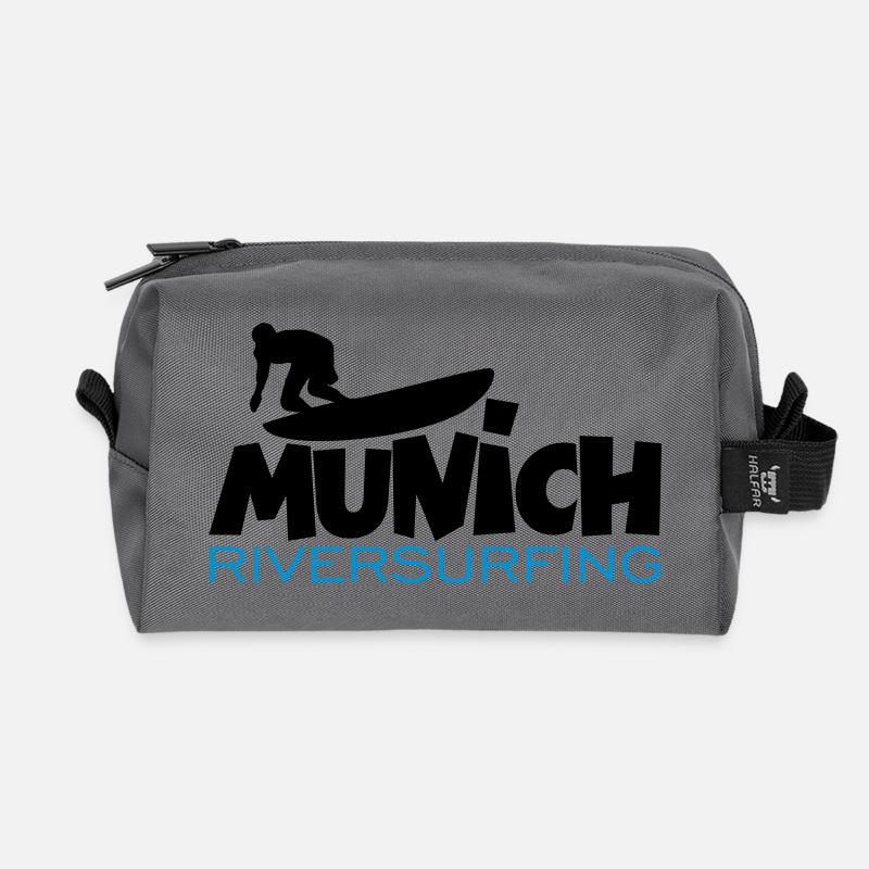 Munich Riversurfing München Surfer - Recycelte Kulturtasche - Anthrazit