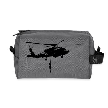Helicopter action - Recycled Toiletry Zip Bag - anthracite - Front
