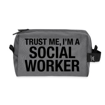 Trust Me I'm A Social Worker - Recycelte Kulturtasche - Anthrazit - Vorne