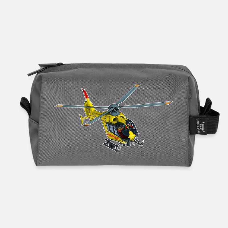 Rettungs Hubschrauber, Helicopter - Recycelte Kulturtasche - Anthrazit