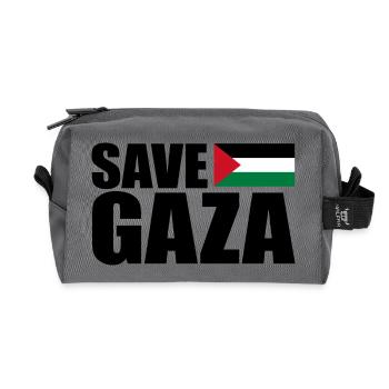 Save gaza - Recycelte Kulturtasche - Anthrazit - Vorne