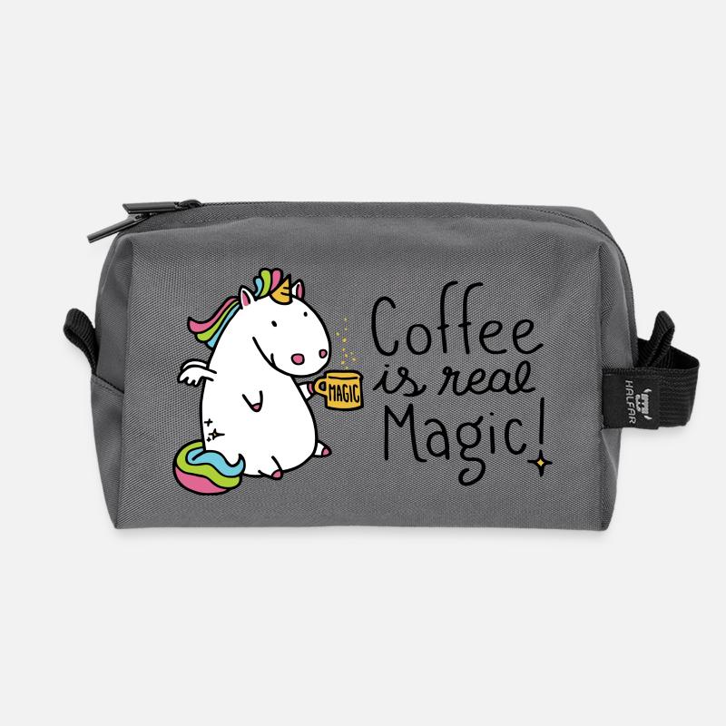 Coffee is real Magic - Recycelte Kulturtasche - Anthrazit
