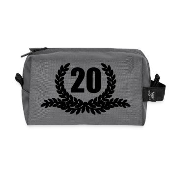 Laurel wreath 20 YEARS - Recycled Toiletry Zip Bag - anthracite - Front