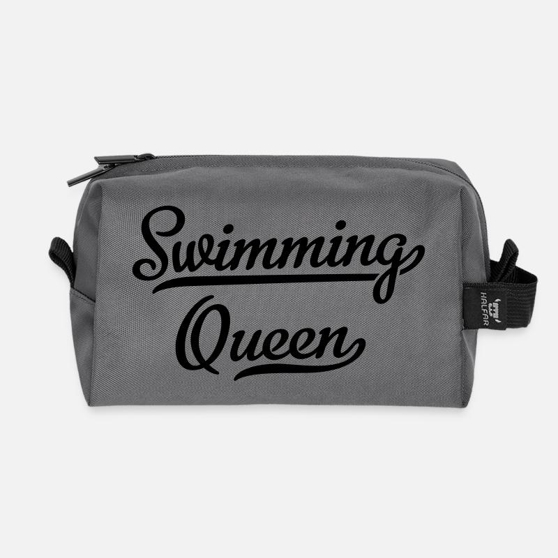 Schwimmen - Recycelte Kulturtasche - Anthrazit