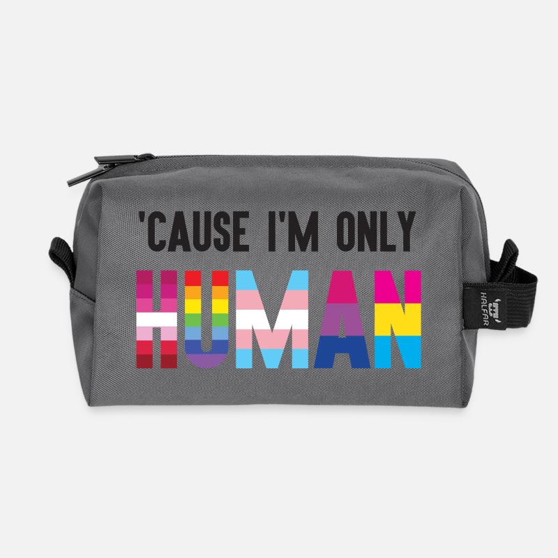 Pride Month LGBT - Weil ich auch nur ein Mensch bin - Recycelte Kulturtasche - Anthrazit