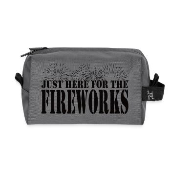 Just Here for the Fireworks - Recycled Toiletry Zip Bag - anthracite - Front