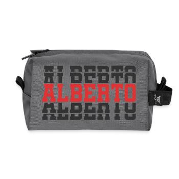 Alberto t-shirt t-shirt idée cadeau texte empilé - Trousse de toilette en tissu recyclé - anthracite - Devant