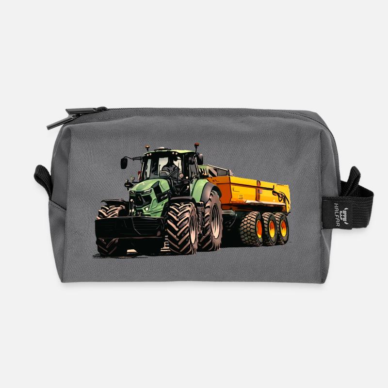 Deutz mit Anhänger Kipper - Recycelte Kulturtasche - Anthrazit