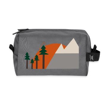 Silhouette Tannen & Berge - Recycelte Kulturtasche - Anthrazit - Vorne