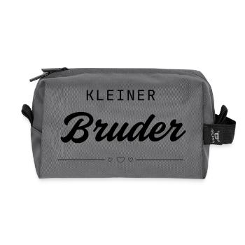 Minimalistisch kleiner Bruder, moderner Schriftzug - Recycelte Kulturtasche - Anthrazit - Vorne