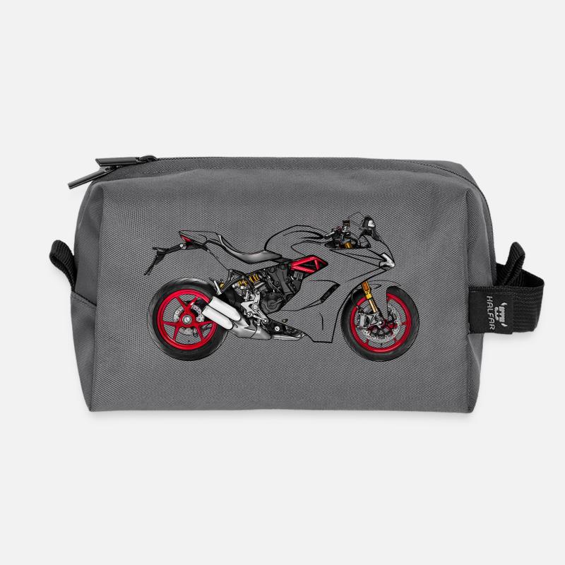 motorcycle - Recycled Toiletry Zip Bag - anthracite