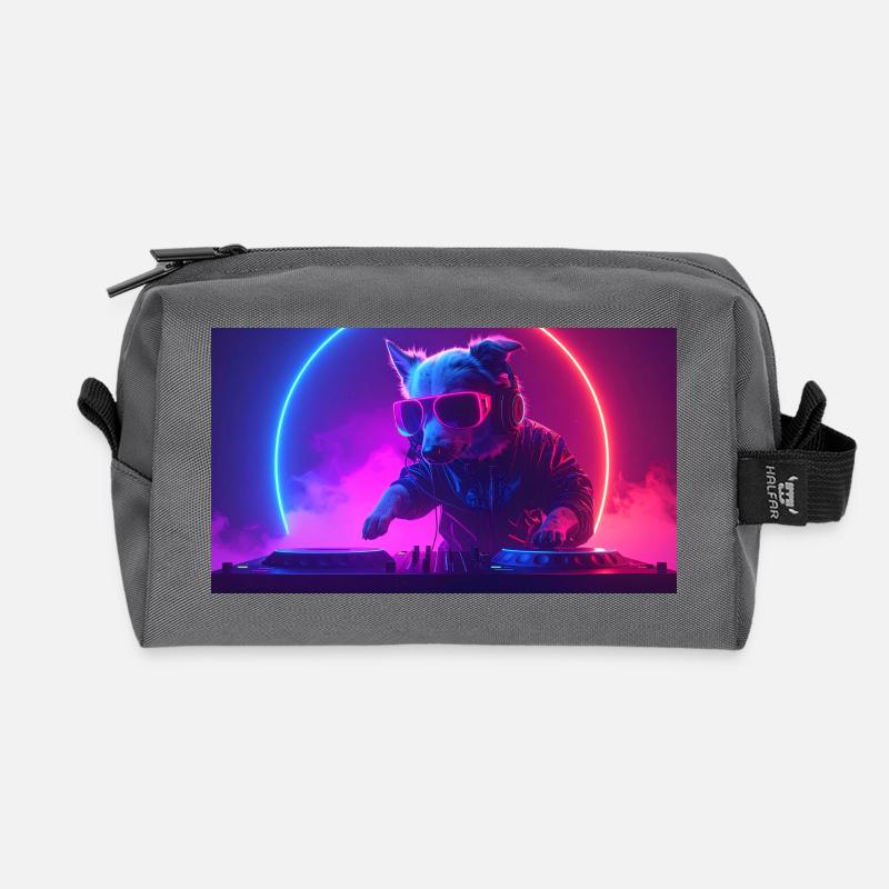 DJ Dog - Recycled Toiletry Zip Bag - anthracite
