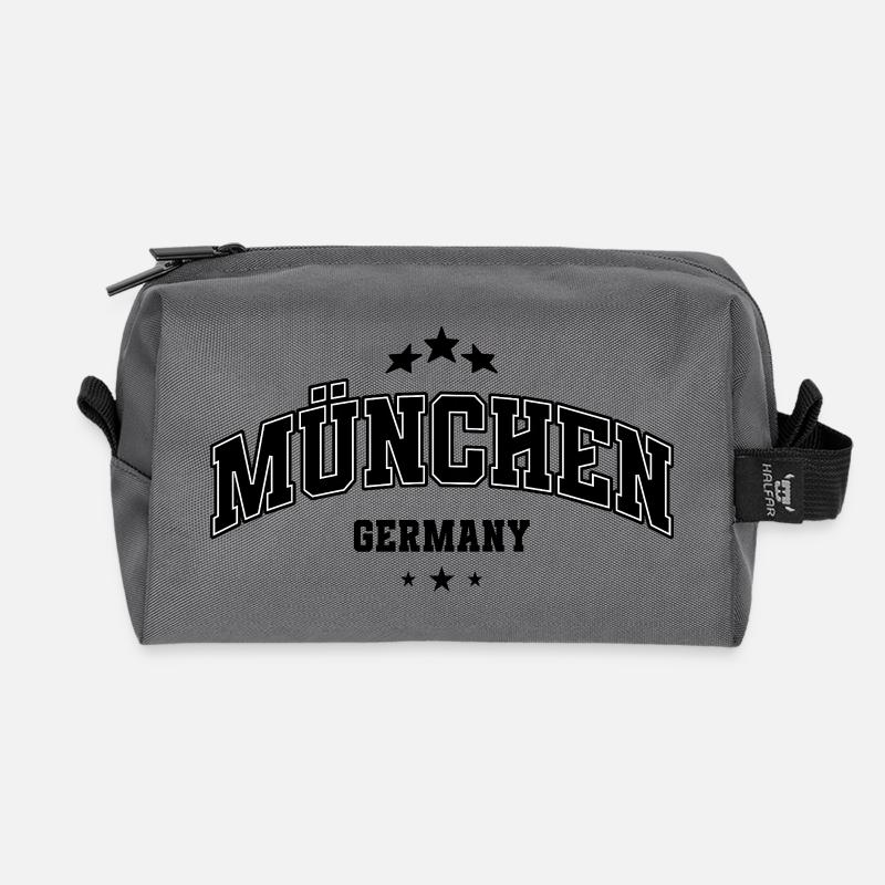Muenchen Bogen Schriftzug Logo - Recycelte Kulturtasche - Anthrazit