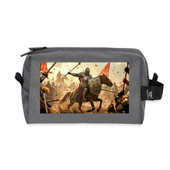 Der Eid von Sir Lancelot, Ritter der Tafelrunde - Recycelte Kulturtasche - Anthrazit - Vorne