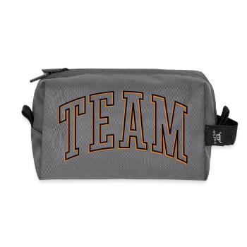 Team Outline - Recycled Toiletry Zip Bag - anthracite - Front