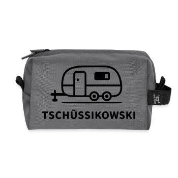 Tschüssikowski Camping Urlaub Wohnwagen Ferien - Recycelte Kulturtasche - Anthrazit - Vorne