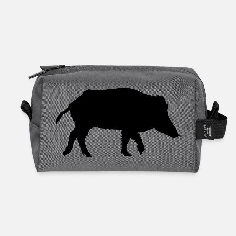 Wildschwein - Recycelte Kulturtasche - Anthrazit