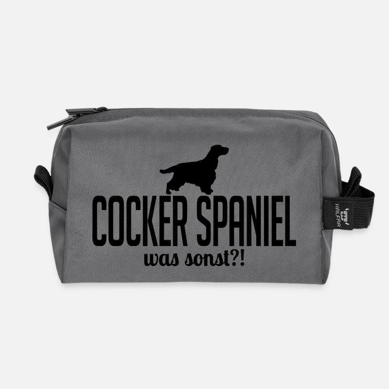 COCKER SPANIEL was sonst - Recycelte Kulturtasche - Anthrazit