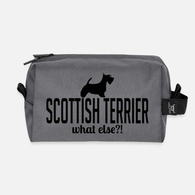SCOTTISH TERRIER what else - Recycled Toiletry Zip Bag - anthracite