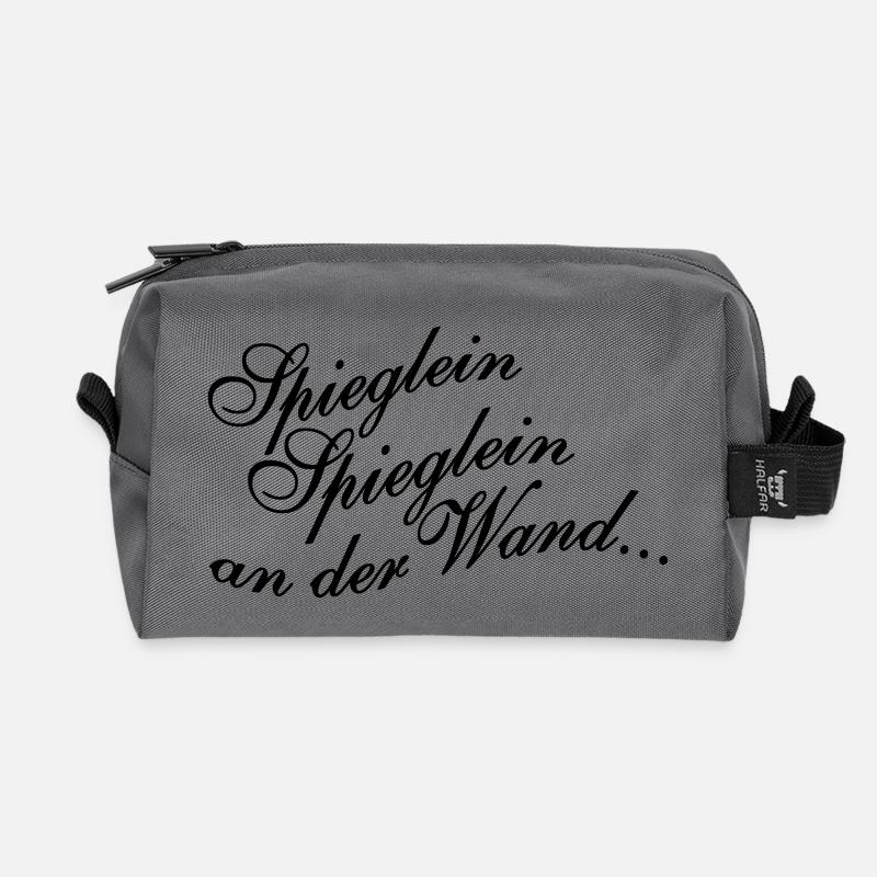 Spieglein Spieglein an der Wand - Recycelte Kulturtasche - Anthrazit